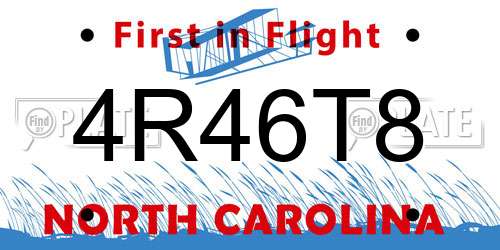 4R46T8 North Carolina License Plate