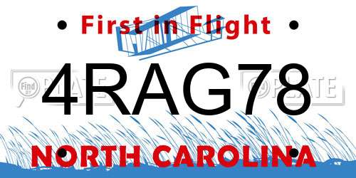 4RAG78 North Carolina License Plate