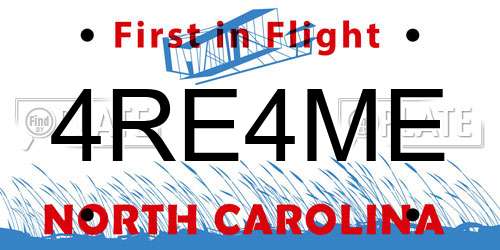 4RE4ME North Carolina License Plate