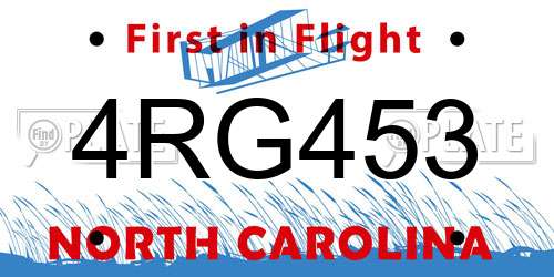 4RG453 North Carolina License Plate