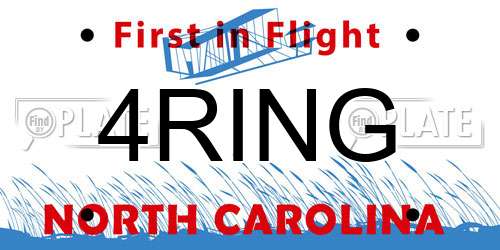 4RING North Carolina License Plate