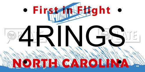 4RINGS North Carolina License Plate