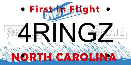 4RINGZ North Carolina License Plate
