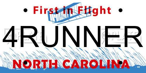4RUNNER North Carolina License Plate