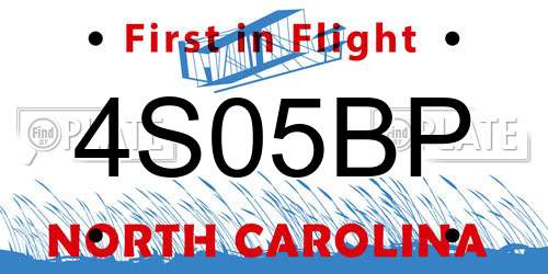 4S05BP North Carolina License Plate