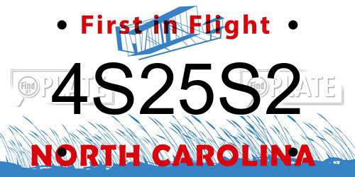 4S25S2 North Carolina License Plate