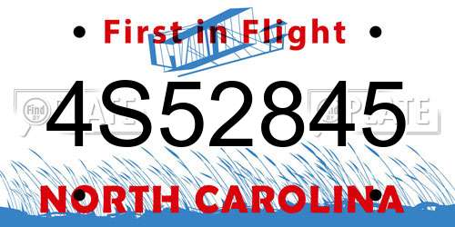 4S52845 North Carolina License Plate