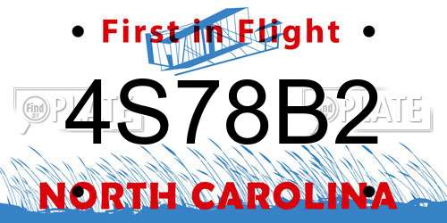 4S78B2 North Carolina License Plate