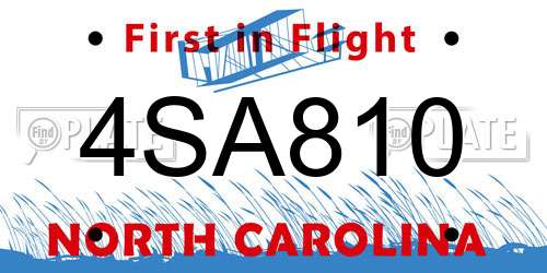 4SA810 North Carolina License Plate