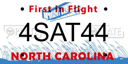 4SAT44 North Carolina License Plate