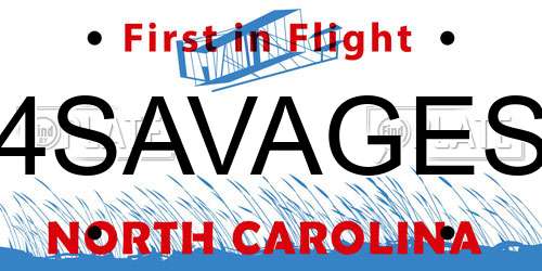 4SAVAGES North Carolina License Plate