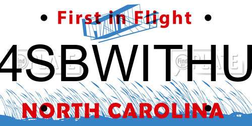 4SBWITHU North Carolina License Plate