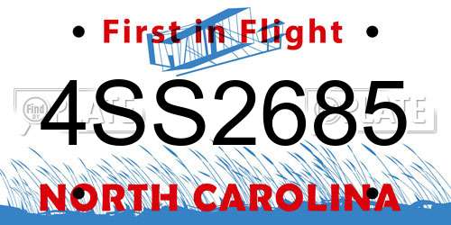4SS2685 North Carolina License Plate