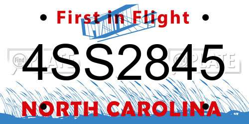 4SS2845 North Carolina License Plate
