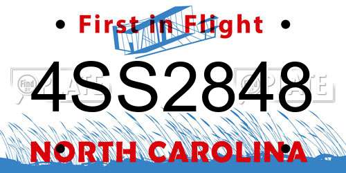 4SS2848 North Carolina License Plate