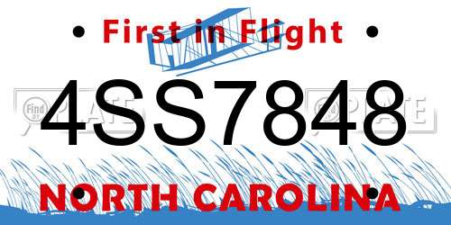 4SS7848 North Carolina License Plate