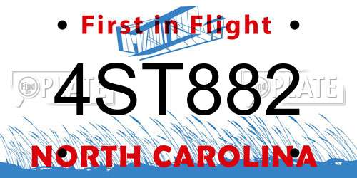 4ST882 North Carolina License Plate