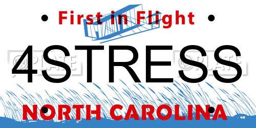 4STRESS North Carolina License Plate