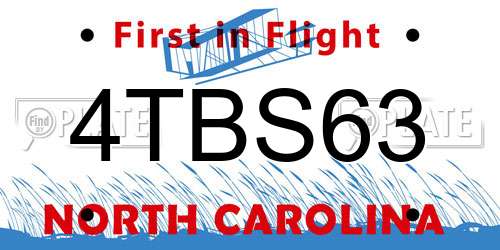 4TBS63 North Carolina License Plate