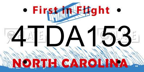 4TDA153 North Carolina License Plate