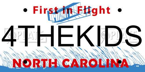 4THEKIDS North Carolina License Plate