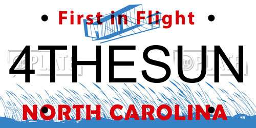 4THESUN North Carolina License Plate