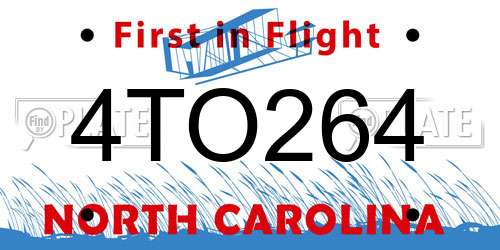 4TO264 North Carolina License Plate