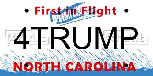 4TRUMP North Carolina License Plate