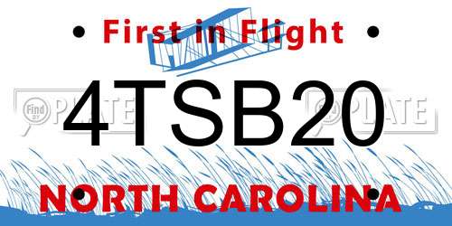 4TSB20 North Carolina License Plate