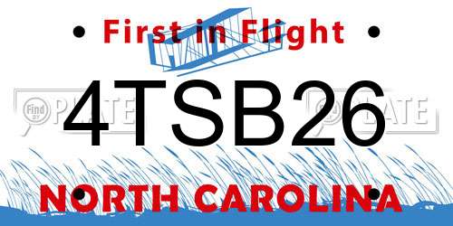4TSB26 North Carolina License Plate