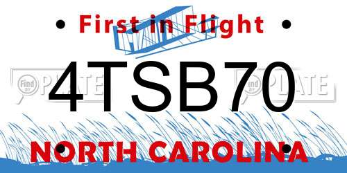 4TSB70 North Carolina License Plate