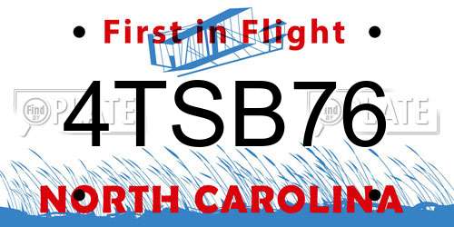 4TSB76 North Carolina License Plate