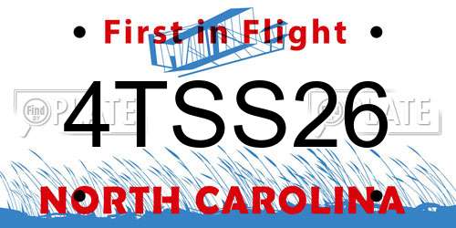 4TSS26 North Carolina License Plate