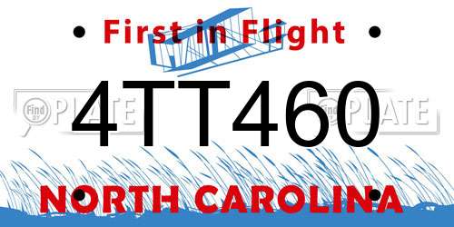 4TT460 North Carolina License Plate