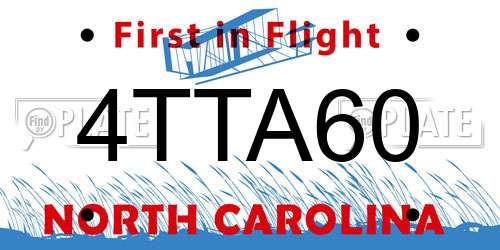 4TTA60 North Carolina License Plate