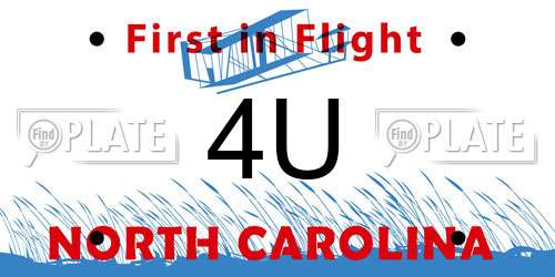 4U North Carolina License Plate