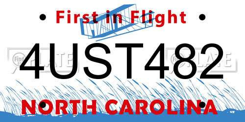 4UST482 North Carolina License Plate