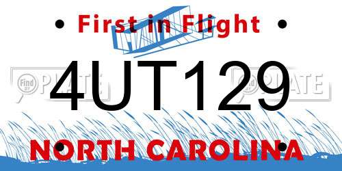 4UT129 North Carolina License Plate