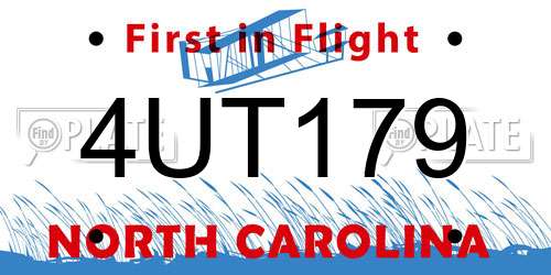 4UT179 North Carolina License Plate
