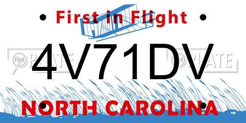 4V71DV North Carolina License Plate