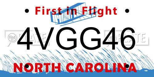 4VGG46 North Carolina License Plate