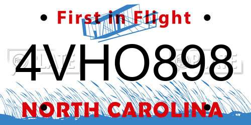 4VHO898 North Carolina License Plate