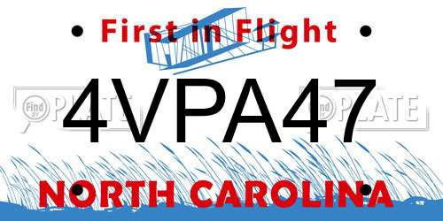 4VPA47 North Carolina License Plate