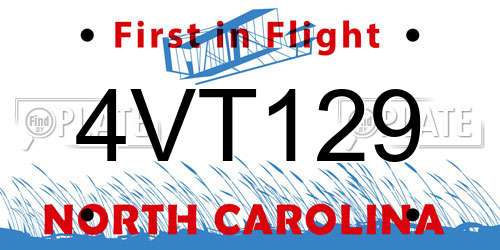 4VT129 North Carolina License Plate
