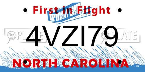 4VZI79 North Carolina License Plate