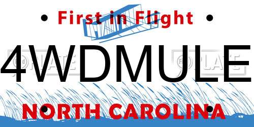4WDMULE North Carolina License Plate