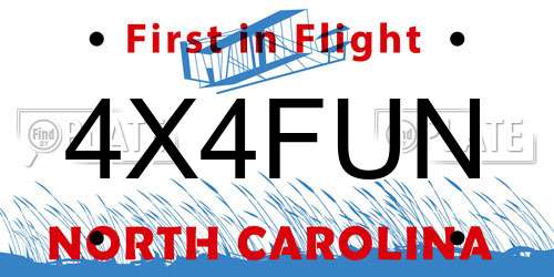 4X4FUN North Carolina License Plate