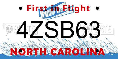 4ZSB63 North Carolina License Plate