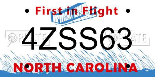 4ZSS63 North Carolina License Plate