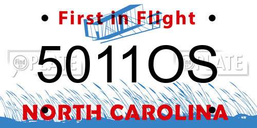 5011OS North Carolina License Plate